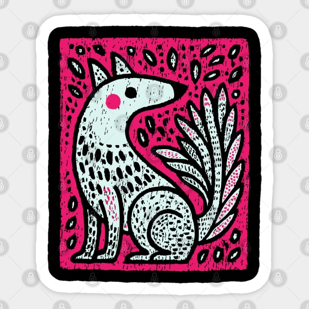 Flaming Kitsune - Japanese Fox Spirit Mythology Sticker by TuncGK